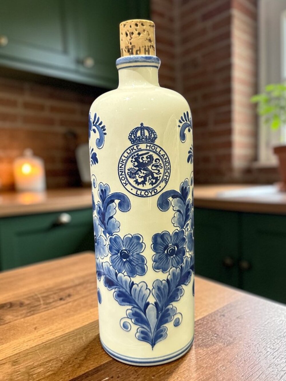 Vintage Blue Delft’s Holland KHL Shipping Line Bottle - Koninklijke Hollandsche